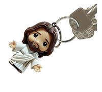 Porte-Clé Figurine | Jésus 2D Anneau de Clé Acrylique Porte-Clé Pendentif | Charm De Sac De Bénédiction Fait Main Pour La Décoration De La Maison,pour les Adultes et les