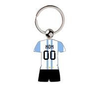 Porte Clé Football Argentine CDM 2022 Maillot Domicile Personnalisable avec Nom et Numéro