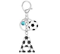 Porte ootball avec Lettre Initiale,Porte Clef Alphabet,Porte Clé Lettre A,Initiale Letter Keychains,Adultes Et Cadeau Enfant,Porte-clés avec lettre porte-A