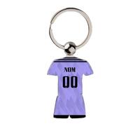 Porte Clé Football Réal Madrid Maillot Extérieur 2022 2023 Personnalisable Argent