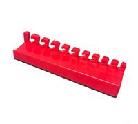 Porte-clé magnétique avec 10/13 emplacements et base ventouse pour outils à douilles sur surfaces métalliques Utilisation en atelier uniquement (rouge)
