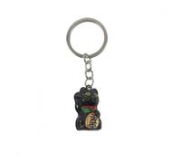 Porte-clé Maneki Neko Noir à grelot Chat porte-bonheur Japonais