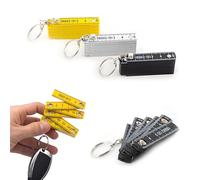 Porte-clé mètre à mesurer 50 cm - Ruban mesureur rétractable - Accessoire pratique règle pour bricolage - Couleur au choix noir, blanc ou jaune