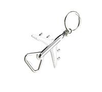 Porte-clé multifonction en forme d'avion, décapsuleur en métal résistant à la rouille, idéal pour l'extérieur et la famille