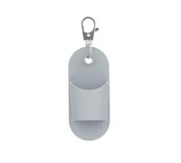 Porte-clé multifonction réutilisable en silicone pour rouge à lèvres - Accessoire de gym - Portable - Pour femme - Support rectangulaire pour baume à lèvres, gris, Taille unique