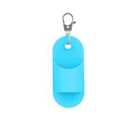 Porte-clé multifonction réutilisable en silicone pour rouge à lèvres - Accessoire de gym - Portable - Pour femme - Support rectangulaire pour baume à lèvres, bleu, Taille unique