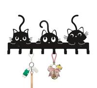 Porte-clé mural pour chat - 135 g - Organiseur d'haltères noir | 25 x 10,2 cm - Crochet mural haute performance pour manteau, écharpe, chapeau, serviette, clés