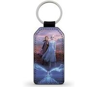 Porte-Cle Noir en Simili Cuir Leather Elsa Anna Frozen 2 La Reine des Neiges Noir G