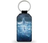 Porte-Cle Noir en Simili Cuir Leather Elsa La reine des Neiges Frozen 2 Disney Noir G