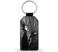 Porte-Cle Noir en Simili Cuir Leather Malefique Maleficent Sleeping Beauty Disney Noir G