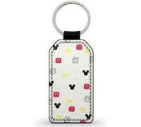 Porte-Cle Noir en Simili Cuir Leather Mickey minnie Cute Noir G