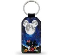 Porte-Cle Noir en Simili Cuir Leather Mickey Minnie Disney Love Amour Mignon Cute Noir G