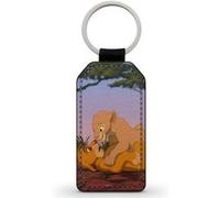 Porte-Cle Noir en Simili Cuir Leather Simba Nala Le Roi Lion The Lion King Disney Noir G