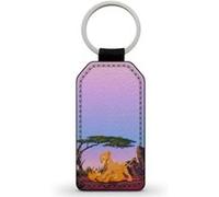 Porte-Cle Noir en Simili Cuir Leather Simba Nala The Lion King Le roi Lion Disney Noir G