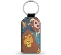 Porte-Cle Noir en Simili Cuir Leather Simba Pumba Timon Le Roi lion Disney Noir G