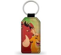 Porte-Cle Noir en Simili Cuir Leather Simba Timon Pumba Disney Noir G