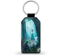 Porte-Cle Noir en Simili Cuir Leather Skull Kid Zelda Majoras Mask Noir G