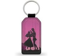 Porte-Cle Noir en Simili Cuir Leather Sleeping Beauty Aurore Disney Prince Noir G