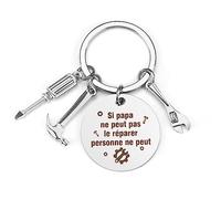 Porte Clé Papa Cadeau Fete des Peres Cadeau Papa Porte Clef Papa Cadeau Anniversaire Papa Cadeau Papa Noel Idee Cadeau Fête Des Pères Personnalisé Si Papa Ne Peut Pas Le Réparer, Personne Ne Peut