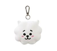 Porte-clé peluche - AURORA - RJ (BT21) - Blanc - 9 x 5 x 12 cm - Décor sac/trousse/clé