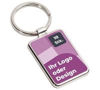 Porte-clé personnalisé avec texte ou photo, lots de 10 à 100, 7,5 × 3 cm | ajoutez votre logo ou code qr, en acier inoxydable, idéal pour cadeaux d'entreprise et marketing de marque