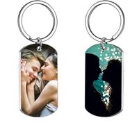 Porte Clé Personnalisé Porte Clef Photo - Ajouter Un Texte D'Image Sur Les Deux Faces - Cadeau Saint Valentin Homme, Cadeau Femme Mari Père (Images Double Face)