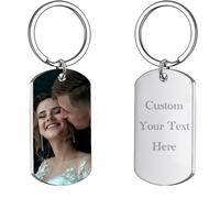 Porte Clé Personnalisé Porte Clef Photo - Ajouter Un Texte D'Image Sur Les Deux Faces - Cadeau Saint Valentin Homme, Cadeau Femme Mari Père (Argent)