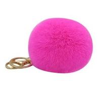 NOVAGO Porte Clé Pompon en Vrai Poil de Lapin, Doux au Toucher Garanti (Fucshia)