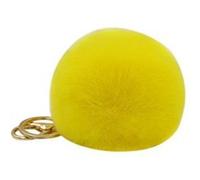 Porte Clé Pompon en poil de lapin , doux au toucher garanti (Jaune) jaune G