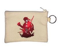 Porte clé porte monnaie silhouette de samouraï japonais Torii Beige