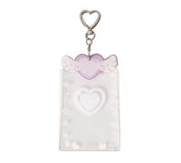 Porte-clé pour cartes photo - Porte-cartes photo en acrylique transparent avec fermeture sécurisée | Étui compact Photocard Mini Album pour collectionneurs, étui léger pour portefeuille Ode