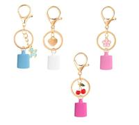 Porte-clé pour soins des lèvres économiseur d'espace - Porte-clé en silicone - Pour huiles essentielles, parfums, voyages - Capuchons de baume à lèvres en silicone