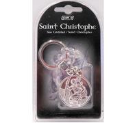Porte clé, Saint Christophe rond métal chromé