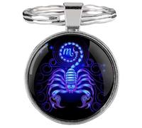 Porte Clé Scorpion Bleu Métal Signe Astrologique Zodiaque astro clef voiture horoscope porteclef maison astrologie tropicale constellation symbole zodiac femme homme enfant fille garçon CameleonShop
