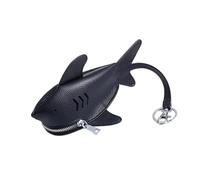 Porte-clé unique en forme d'animal Étui de rangement en cuir véritable pour éviter les rayures et les pertes. Porte-clés en forme de requin