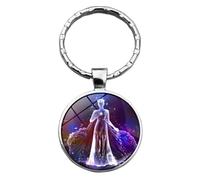 Porte Clé Vierge Bleu Stylisé Métal Signe Astrologique Zodiaque clef astro horoscope voiture porteclef symbole astrologie maison cadeau anniversaire homme femme garçon fille fête mère maman père papa