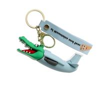 porte clef Brainrot Toys pour femme et homme,Tung Tung Sahur figurines de dessin animé imprimées en 3D, présentation et décoration, accessoire décoratif mignon pour sac,cadeau de collection(Crocodile)