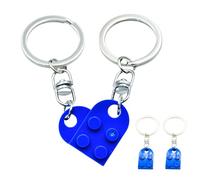Porte Clef Couple,Porte Clé Coeur,Porte Clés Cadeau Amoureux,Idee Cadeau Couple,Amour Cadeau,Cadeau Originale pour Lego Porte Clef,Saint Valentin,Nouvelle Maison,Anniversaire