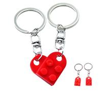 Porte Clef Couple,Porte Clé Coeur,Porte Clés Cadeau Amoureux,Idee Cadeau Couple,Amour Cadeau,Cadeau Originale pour Lego Porte Clef,Saint Valentin,Nouvelle Maison,Anniversaire