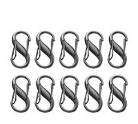 Porte Clef Fermoirs à ressort en métal joint torique for porte-clés, mousqueton rond ouvrable, clips de sac, crochet, chaîne for chien, connecteur(B-gun black)