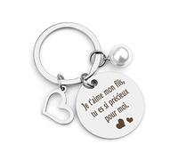 Porte-Clef Homme - Idée Cadeau Original pour Fils, Ado, Garçon, Jeune Homme - Anniversaire Adolescent - Je T'Aime Mon Fils