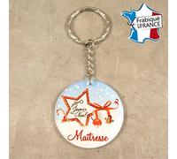 Porte Clef - Joyeux Noël Maîtresse (Cadeau de Noël pour la maîtresse de votre enfant - décoration de Sapin)