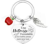 Porte Clef Maîtresse - Cadeau Merci Femme pour Anniversaire - Porte Clés d'École