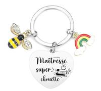 Porte Clef Maîtresse - Cadeau Merci pour Femme d'École - Anniversaire