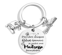 Porte Clef Maîtresse d'École - Cadeau Merci Femme Anniversaire