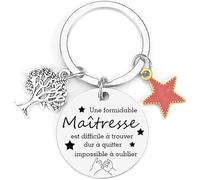 Porte-Clef MNBVBV - Cadeau de Fin d'Année pour Maîtresse d'École et Idée de Noël