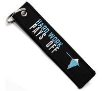 Porte Clef Moto - Cadeau pour Motard Porte-cle moto en Tissu HARD WORK PAYS OFF, Accessoires pour Moto - Porte-clés Originaux - Cadeaux Originaux pour Motards