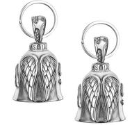Porte Clef Moto - Guardian Bell - 2 Pièces - Métal - Argent - Accessoire de Chance