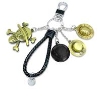 Porte Clef One Piece, Porte Clé One Piece, Porte Clé Manga Luffy, Keychain One Piece, Pendant Chapeau de Paille Luffy, One Piece Accessoire, Cartoon Porte Clé, Cadeau d'Anniversaire pour Enfants