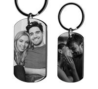 Porte clef personnalisable,1-10PCS unité Porte-clés porte clef couple avec image double face personnalisable, porte-clés personnalisé gravé au laser pour homme, femme, petit ami, cadeau couple